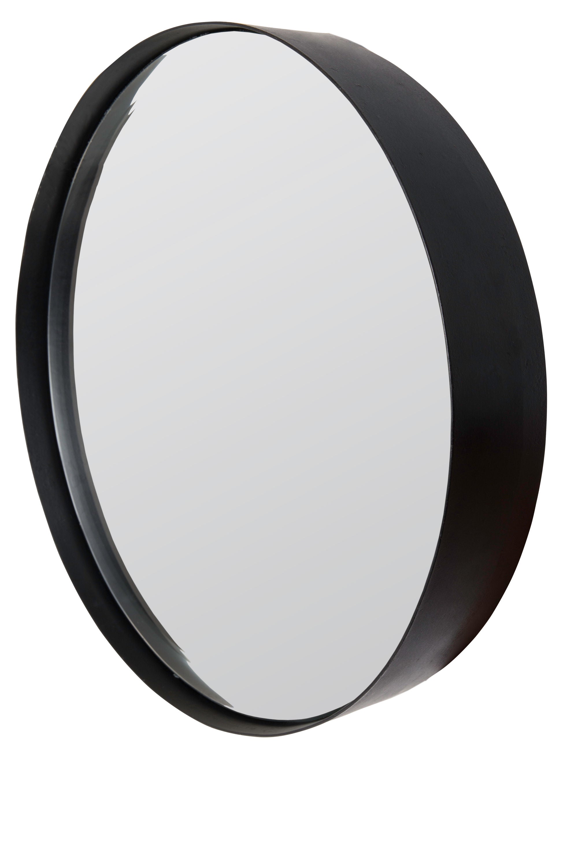 Raj Black Round Wall Mirror Large